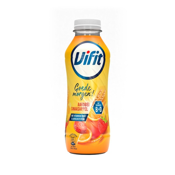 Vifit goedemorgen! drinkontbijt aardbei sinaasappel voorkant