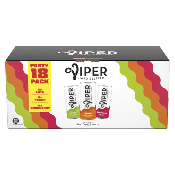 viper hard seltzer variety 18 x 250 ml voorkant