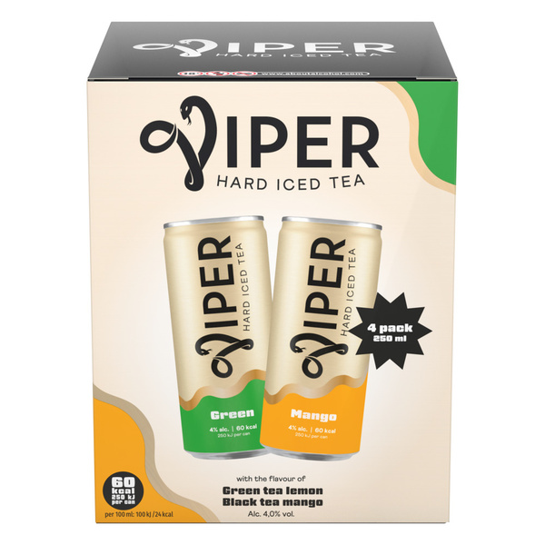 viper hard steltzer ice tea lemon & mango voorkant