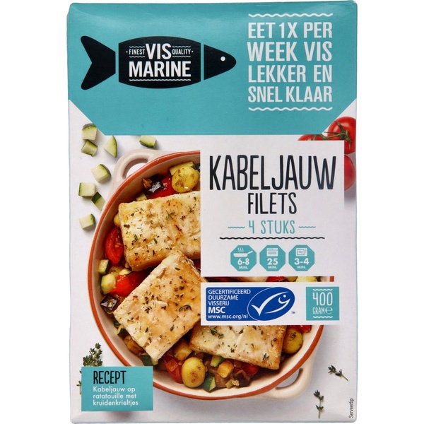 Vis Marine kabeljauwfilets 4 stuks voorkant