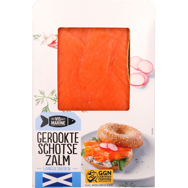 Vis Marine zalm gerookte Schotse voorkant
