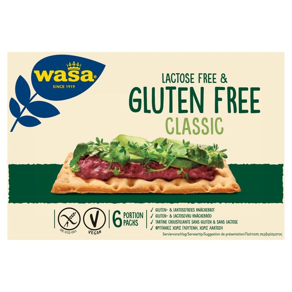 Wasa knäckebröd glutenvrij & lactosevrij voorkant