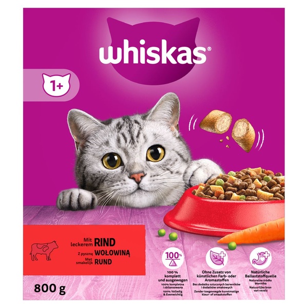 Whiskas kattenvoer adult brokken rund voorkant