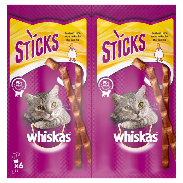 Whiskas sticks 6-pack kip voorkant