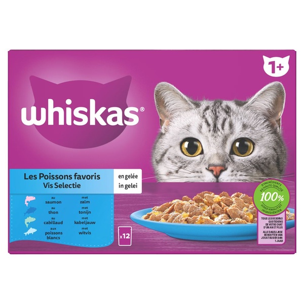 Whiskas vis selectie en gelei voorkant