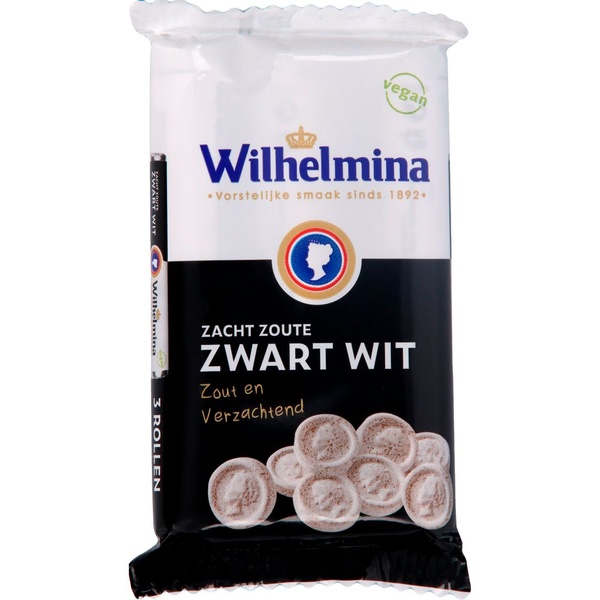 Wilhelmina pastilles zwart wit voorkant