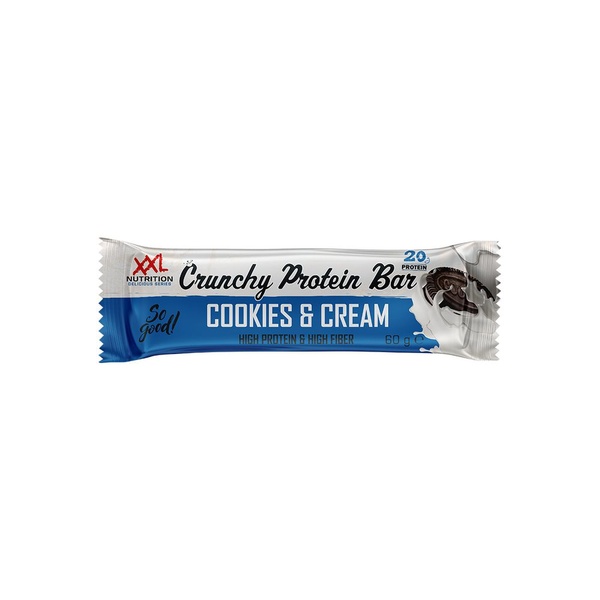 XXL Nutrition eiwitreep crunchy protein bar cookies & cream voorkant