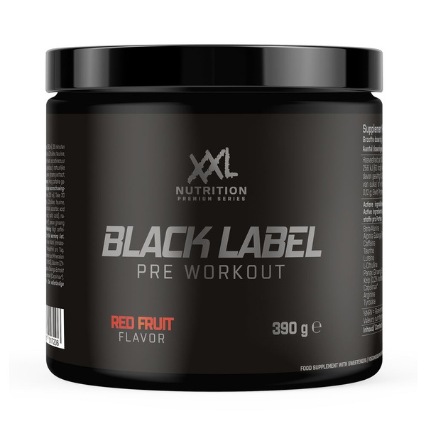 XXL Nutrition pre-workout black label orange fruit voorkant