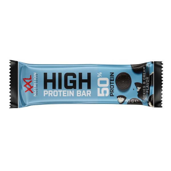 XXL Nutrition proteinbar cookie & cream voorkant