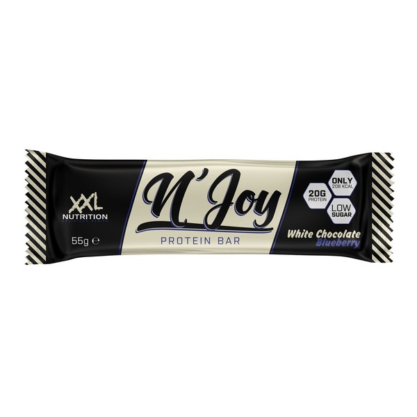 XXL Nutrition proteinbar witte chocolade blauwe bessen voorkant