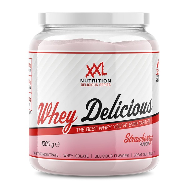 XXL Nutrition whey delicious aardbei voorkant