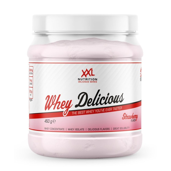 XXL Nutrition whey delicious aardbei voorkant