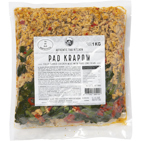 Yama Food Yama Food Pad Krapow Chicken with yard long bean bag 1 kg voorkant