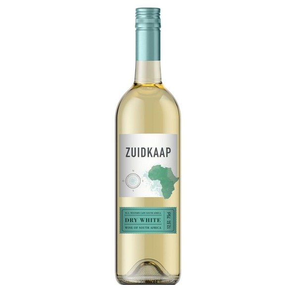 Zuidkaap witte wijn droog achterkant