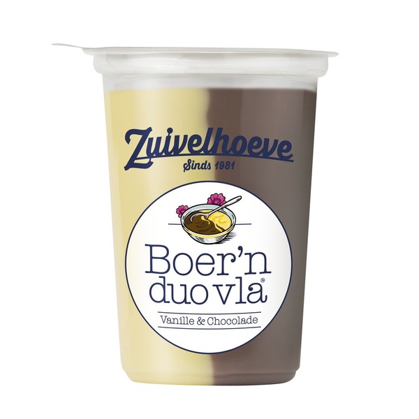 Zuivelhoeve boer'n vla duo choco vanille voorkant