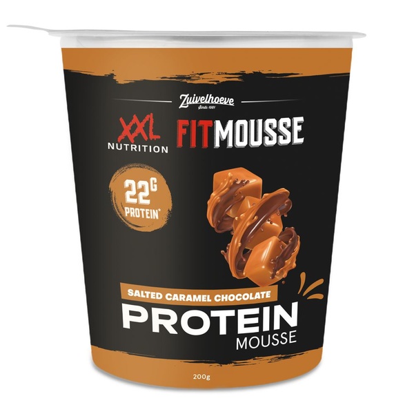 Zuivelhoeve mousse protein salted caramel voorkant