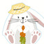 Duni Duni Servet 33 cm Bunny with Hat voorkant